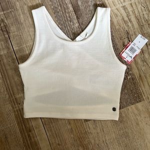 White roxy crop top